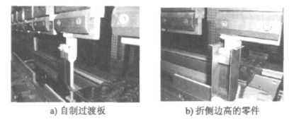 Figure 1 Self-made transition plates and bend higher sides parts